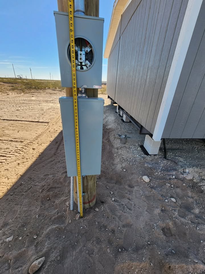 Field meter pole installation Midland area